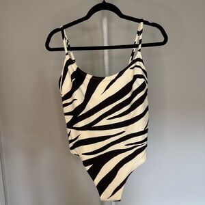 H&M Zebra Print One-Piece Swimsuit size L